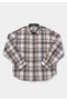 Regular Fit Shirt Neck Plaid Women's Beige Long Sleeve Shirt - 6