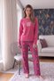 Red This Patterned Cotton Refined Women's Pajama Set - 6