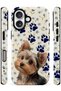 iPhone 16 Plus Compatible - Floral Dog Design, Double Layer Cover, Glossy Surface Protective Case - 2