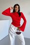 Women's Draped Detailed Spanish Sleeve Long Sleeve Sandy Blouse - 7