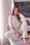 Light Pink Salonic Long Sleeve Knitted Women's Pajama Set - 2