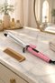 Ceramic Curling Iron with Clamp, Pink Handle Silver Barrel Hair Curler, Digital Display Adjustable Temperature Professional Hair Styling Wand - 3