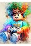 Roblox Gamer Watercolor Art Gaming Metal Poster - Magnetic Wall Art Print