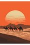 Desert Sunset Islamic Metal Poster - Magnetic Wall Art Print