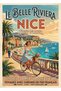 Vintage Nice Riviera Travel Metal Poster - Magnetic Wall Art Print