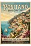 Vintage Positano Travel Metal Poster - Magnetic Wall Art Print