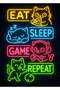 Eat Sleep Game Repeat 2 Gaming Metal Poster - Magnetic Wall Art Print