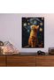 Cat at Starry Night Pop Art Metal Poster - Magnetic Wall Art Print - 5