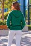 Women's Striped Detail Hooded Sweatshirt with Kangaroo Pocket - 3