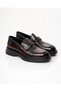 Italian Style Internal and External Natural Buckle Leather Men's Shoes Burgundy T15207-10