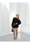 Women's Black Balloon Sleeve Slit Knitwear Oversize Tunic Sweater Frv0190-1 - 6