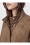 Lcw Modest Khaki Gathered Suede Look Women's Jacket - 4
