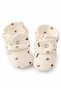 Baby Muslin Booties with Floral Pattern and Snap Fasteners for Newborns