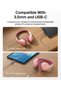 SoundForm Mini Kids Wired Headphones w/USB C to 3.5mm Dongle, Built-in Mic & Fun Stickers, 85dB Max Volume – for Online Learning, Travel, Compatible w/iPhone 16, iPad, Galaxy S25, etc - Pink - 3