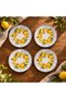 Camelia Lemon 4-Piece 20 cm Porcelain Flat Plate Set 41963 - 8