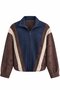 Brown 3-Color Bomber Jacket - 261011