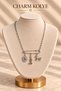 Steel Safety Pin Chain Necklace with Charm Detail
