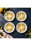 Camelia Lemon 4-Piece 20 cm Porcelain Flat Plate Set 41963