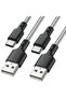كابل USB A إلى USB C، كابل شحن سريع من النوع C بقوة 2.4 أمبير، سلك بيانات بطول 3 أمتار [عبوة من قطعتين] لهاتف آيفون 1