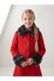 Girl's Cashmere Jacket and Skirt Set with Fur Detail on Collar and Sleeves, 2-Piece Set - 2