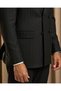 Slim Fit Double-Breasted Pointed Collar Flap Pocket Striped Men's Suit Black T20187-01 - 7