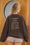 Women's Relaxed Fit Sweatshirt Cry First Printed Brown – Crew Neck, 3 Thread Without Threaded Detail - 4