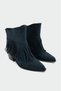 Blanka Navy Blue Suede Tassel Detailed Thick Heeled Western Women's Boots - 3