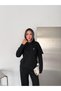 Women's Modal Fabric Hooded Tracksuit Set with Grass Stitching Detail - 3