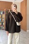 Bat Sleeve Wool Knitwear Sweater Bitter Brown - 2