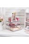 3 Tier Stackable Makeup Drawer Organizer, Clear - 4