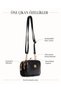 Black Women's Shoulder Bag with Adjustable Strap, Zippered Compartment, Metal Detail, Stylish Daily Bag - 3