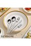 طقم أدوات مائدة من الفولاذ المقاوم للصدأ من SUNHOME مكون من 30 قطعة باللون الفضي - 7