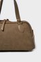 Cylinder-Shaped Hand and Shoulder Bag-Mink - 4