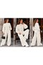 Women's Zippered Stripe Button Detailed Knitwear Double Set Sweater - 2