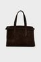 Genuine Leather Large Size Shoulder Bag - Brown - 3