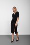 Black Double-Breasted Short Sleeve Stoned Glitter Midi Dress - 3