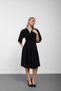 Black V-Neck Front Knotted Short Sleeve Glittery Stone Midi Dress - 4