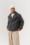 Ravello Bearded Fabric Textured Buttoned Double-Breasted Collar Men's Coat - 5