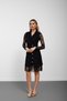Black Double-Breasted Lace Sleeve Jacket Dress - 2