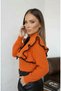 Women's Orange Ruffle Detail Thessaloniki Knitted Sweater - 3