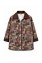 Women's Jacquard Woven Jacket with Suede Detail on Sleeves and Collar, Ethnic Patterned Jacket 6026 - Premium Series