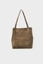 Genuine Leather Suede Shoulder Bag - Mink