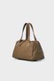 Cylinder-Shaped Hand and Shoulder Bag-Mink - 2