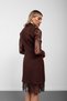 Brown Double-Breasted Lace Sleeve Jacket Dress - 5