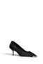 Z820144004 Black Fabric Thin Heeled Pointed Toe Women's Stiletto Shoes - 5