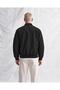 Men's Black College Collar Bomber Jacket with Pocket Detail on the Sleeves - 3