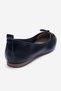 01 Dark Navy Blue Genuine Leather Women's Ballerina Shoes - 7