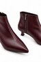 Denis Women's Burgundy Leather Pointed Toe Low Goblet Heeled Side Zipper Stylish Boots 3.5 cm Heel (Narrow Fit) - 5