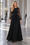 Tulle Sleeve Detailed Belted Janjan Crepe Dress Black