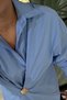 Blue Poplin Shirt with Gold Accessory Buttons - 3